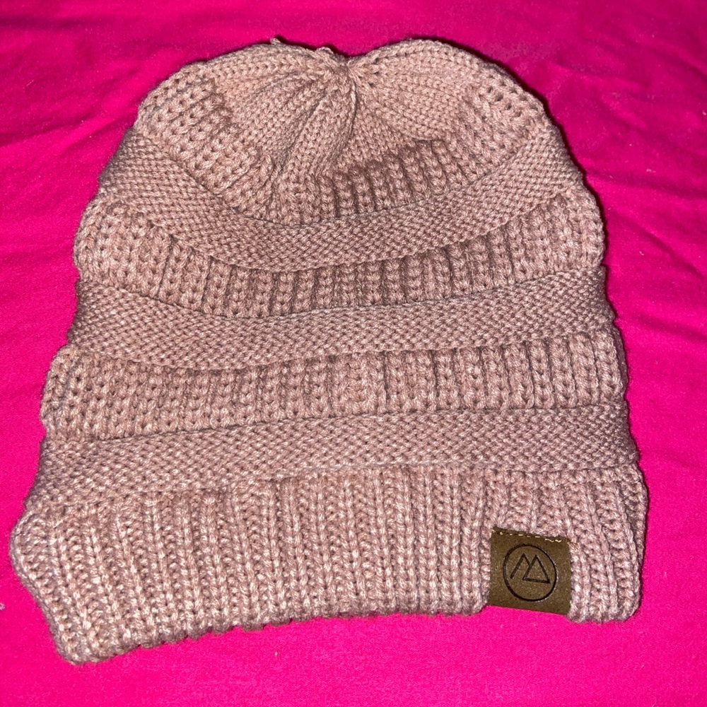 Blush pink winter hat
